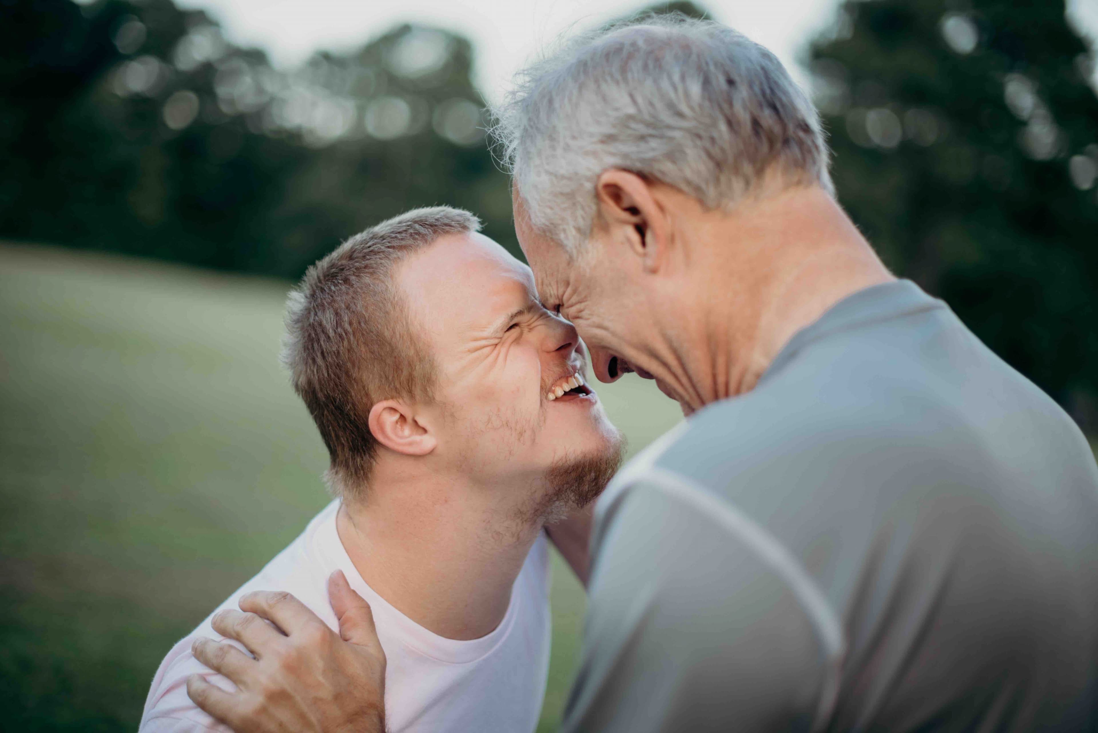 Son laughing with his dad